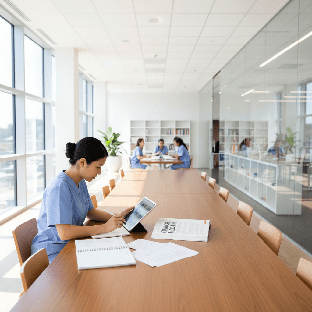 Healthcare professional using Ninja Brain platform to study for board certification